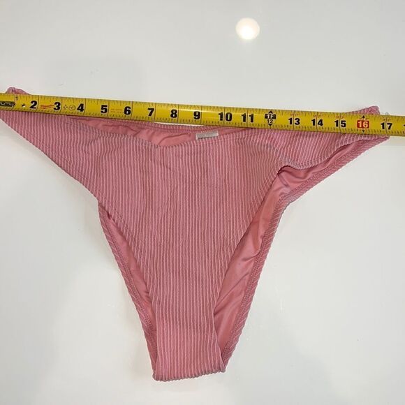 New Topshop Textured High Leg Bikini Bottom in DUSTY PINK Size 14 - Picture 9 of 10